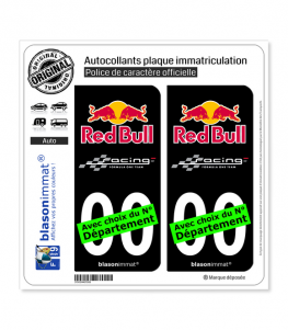 Red Bull - Formula One Team | Autocollant plaque immatriculation (Fond Noir)