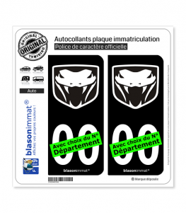 Viper Fangs | Autocollant plaque immatriculation (Fond Noir)