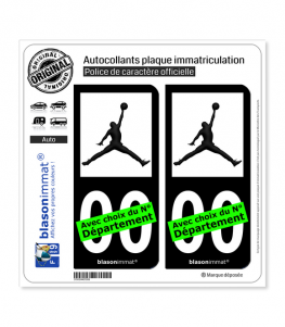 Jumpman - Michael Jordan | Autocollant plaque immatriculation (Fond Noir)