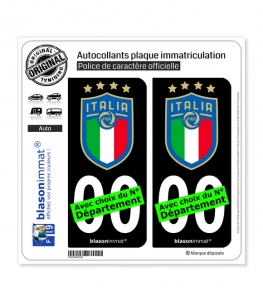 La Squadra Azzurra - Blason | Autocollant plaque immatriculation (Fond Noir)