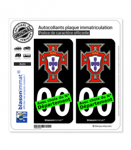Selecção - FPF | Autocollant plaque immatriculation (Fond Noir)