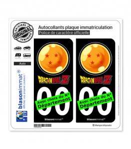 Dragon Ball Z - Boule de Cristal | Autocollant plaque immatriculation (Fond Noir)