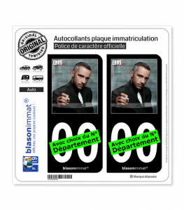 Eros Ramazzotti | Autocollant plaque immatriculation (Fond Noir)