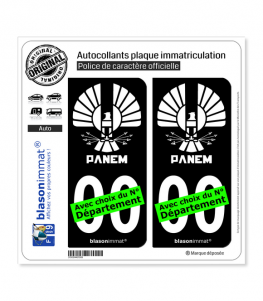 Hunger Games - Panem | Autocollant plaque immatriculation (Fond Noir)
