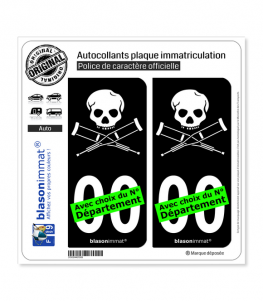 Jackass | Autocollant plaque immatriculation (Fond Noir)