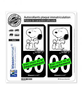 Snoopy’s | Autocollant plaque immatriculation (Fond Noir)