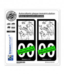 Spirit et Chouette | Autocollant plaque immatriculation (Fond Noir)