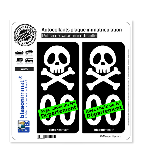 Autocollant Tête de mort Calavera 2 - ref.STKDM16