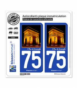 75 Arc de Triomphe - Paris | Autocollant plaque immatriculation