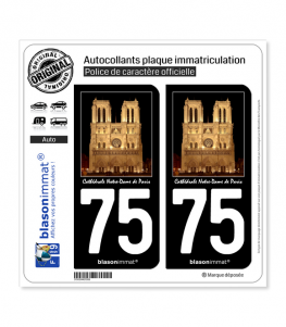 75 Cathédrale Notre-Dame - Paris | Autocollant plaque immatriculation