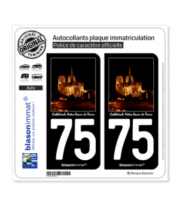 75 Cathédrale Notre-Dame II - Paris | Autocollant plaque immatriculation