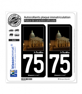 75 Le Panthéon - Paris | Autocollant plaque immatriculation