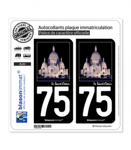 75 Sacré-Coeur - Paris | Autocollant plaque immatriculation