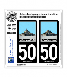 50 Le Mont-Saint-Michel | Autocollant plaque immatriculation