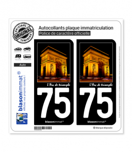 75 Arc de Triomphe - Paris | Autocollant plaque immatriculation