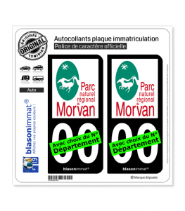 Morvan - Parc Naturel Régional | Autocollant plaque immatriculation (Fond Noir)