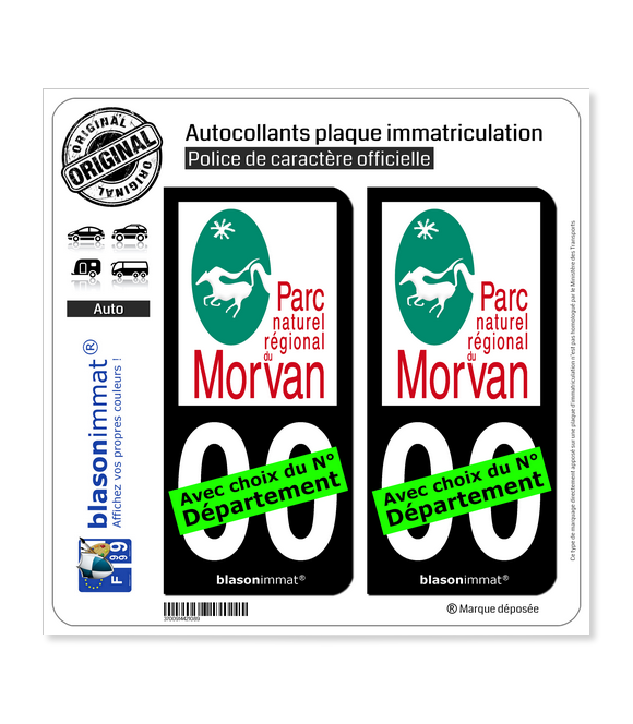 Autocollants Plaque Immatriculation - Département 40 Landes - Vinyle Haute Résistance