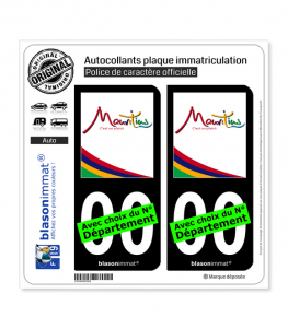 Île Maurice - Mauritius | Autocollant plaque immatriculation (Fond Noir)
