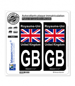 GB Royaume-Uni - Drapeau | Autocollant plaque immatriculation