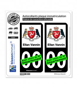 Ile de Man - Armoiries | Autocollant plaque immatriculation (Fond Noir)