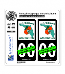 Floride - MyFlorida | Autocollant plaque immatriculation (Fond Noir)