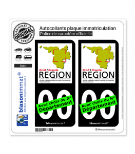 Grande Région - GECT | Autocollant plaque immatriculation (Fond Noir)