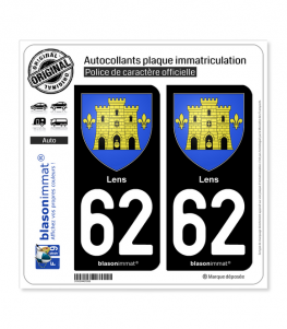 62 Lens - Armoiries | Autocollant plaque immatriculation