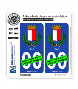 Bari Ville - Armoiries | Autocollant plaque immatriculation