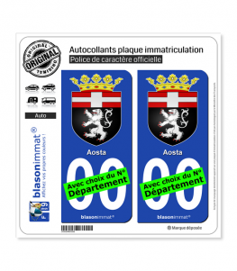 Aoste Ville - Armoiries | Autocollant plaque immatriculation