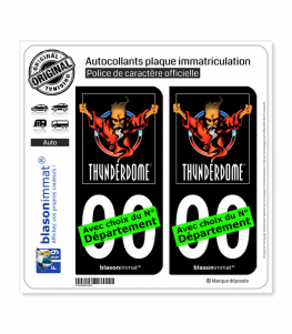 Thunderdome - Label | Autocollant plaque immatriculation (Fond Noir)