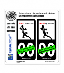 Audi - Black | Autocollant plaque immatriculation (Fond Noir)