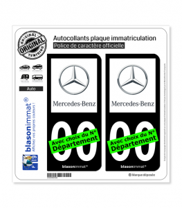 2 Stickers autocollant plaque d immatriculation Mercedes