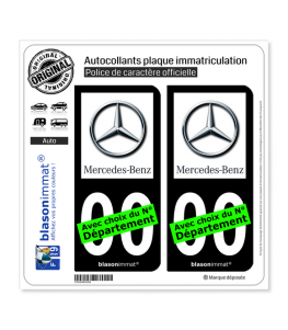 Mercedes-Benz II | Autocollant plaque immatriculation (Fond Noir)