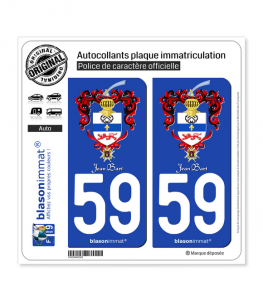 59 Jean Bart - Armoiries | Autocollant plaque immatriculation