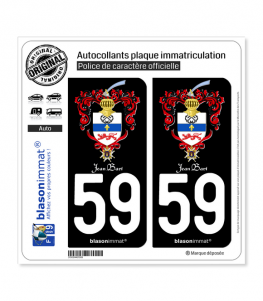 59 Jean Bart - Armoiries | Autocollant plaque immatriculation