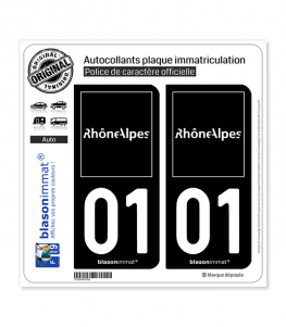 01 Rhône-Alpes - Tourisme | Autocollant plaque immatriculation