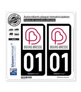 01 Bourg-en-Bresse - Agglo | Autocollant plaque immatriculation