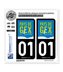 01 Gex - Tourisme | Autocollant plaque immatriculation