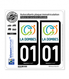 01 Villars-les-Dombes - Agglo | Autocollant plaque immatriculation