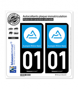 01 Auvergne-Rhône-Alpes - Région | Autocollant plaque immatriculation