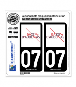 07 Aubenas - Agglo | Autocollant plaque immatriculation