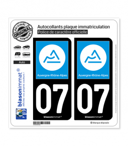 07 Auvergne-Rhône-Alpes - Région | Autocollant plaque immatriculation