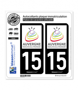 15 Auvergne - Tourisme | Autocollant plaque immatriculation