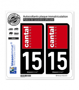 15 Cantal - Must | Autocollant plaque immatriculation