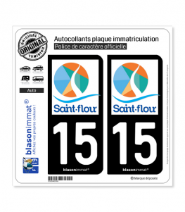 15 Saint-Flour - Agglo | Autocollant plaque immatriculation