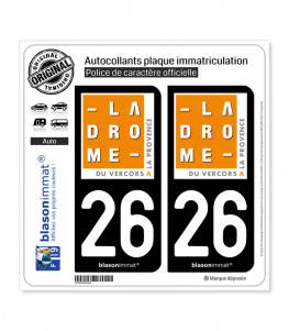 26 Drôme - Tourisme | Autocollant plaque immatriculation