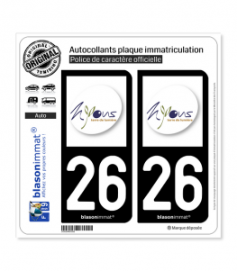 26 Nyons - Ville | Autocollant plaque immatriculation