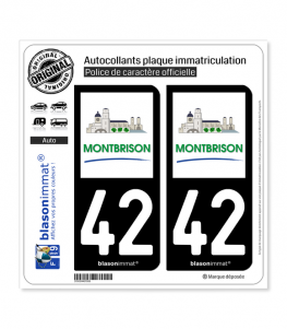 42 Montbrison - Ville | Autocollant plaque immatriculation