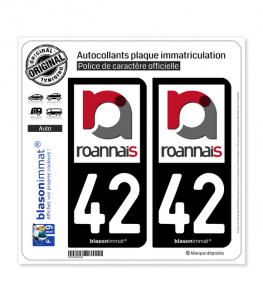 42 Roanne - Agglo | Autocollant plaque immatriculation