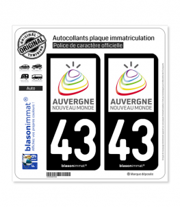 43 Auvergne - Tourisme | Autocollant plaque immatriculation
